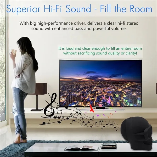 Skull Bluetooth Speaker TWS Stereo Resin Portable - Skull Bluetooth Speaker TWS Stereo Resin Portable - Image 2 of 5