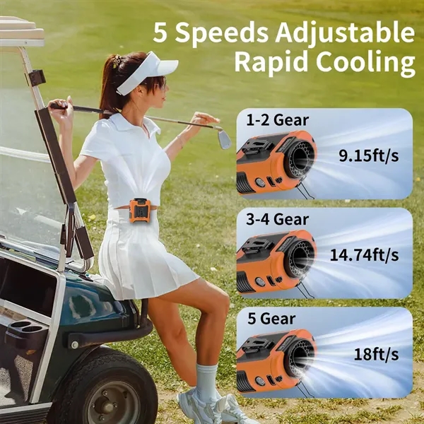 Rechargeable Clip On Waist Fan With Flashlight Power Bank - Rechargeable Clip On Waist Fan With Flashlight Power Bank - Image 1 of 6