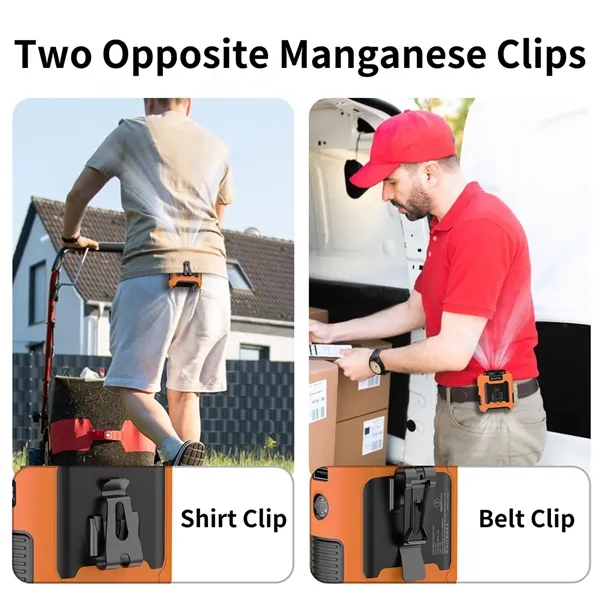 Rechargeable Clip On Waist Fan With Flashlight Power Bank - Rechargeable Clip On Waist Fan With Flashlight Power Bank - Image 5 of 6