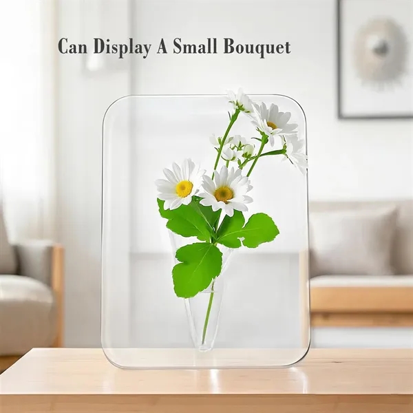 Clear Acrylic Rectangular Photo Frame Vase - Clear Acrylic Rectangular Photo Frame Vase - Image 1 of 4