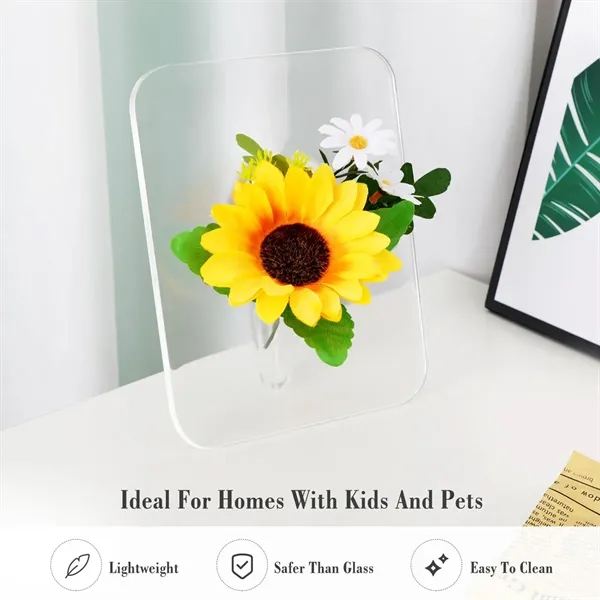 Clear Acrylic Rectangular Photo Frame Vase - Clear Acrylic Rectangular Photo Frame Vase - Image 4 of 4
