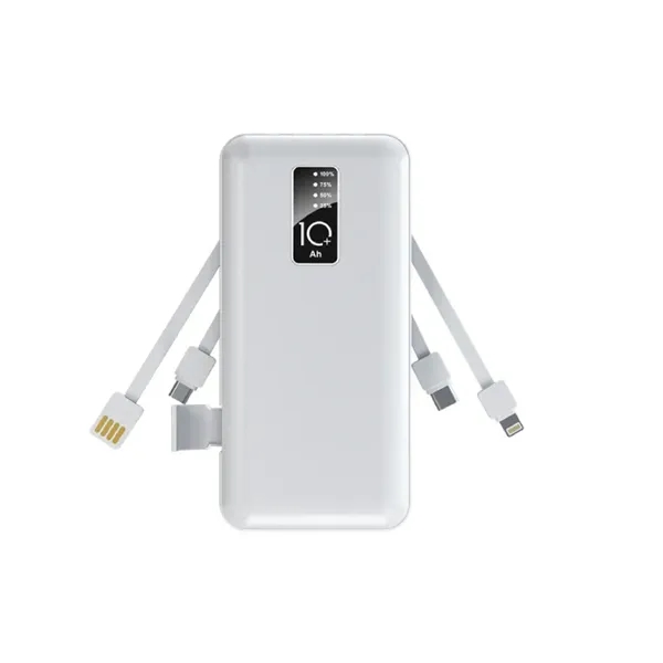10000mAh Power Bank with 4 Cables - 10000mAh Power Bank with 4 Cables - Image 1 of 2