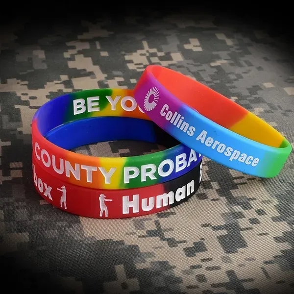 1/2" Segmented Silicone Wristbands - 1/2" Segmented Silicone Wristbands - Image 0 of 1