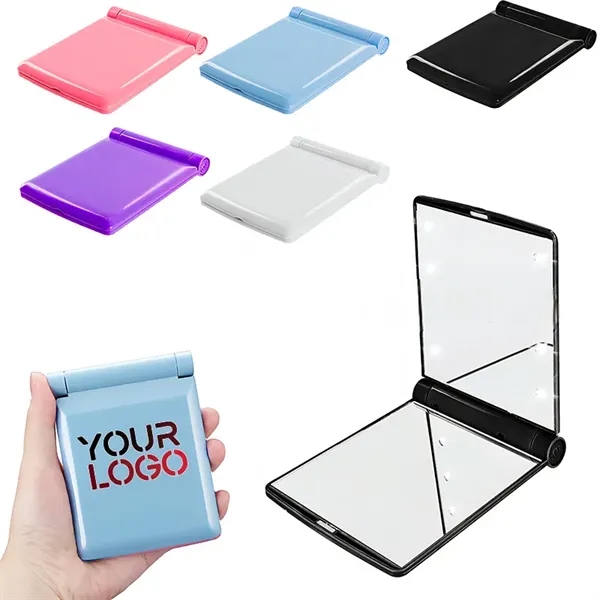 Compact LED Lighted Pocket Mirror - Compact LED Lighted Pocket Mirror - Image 0 of 9