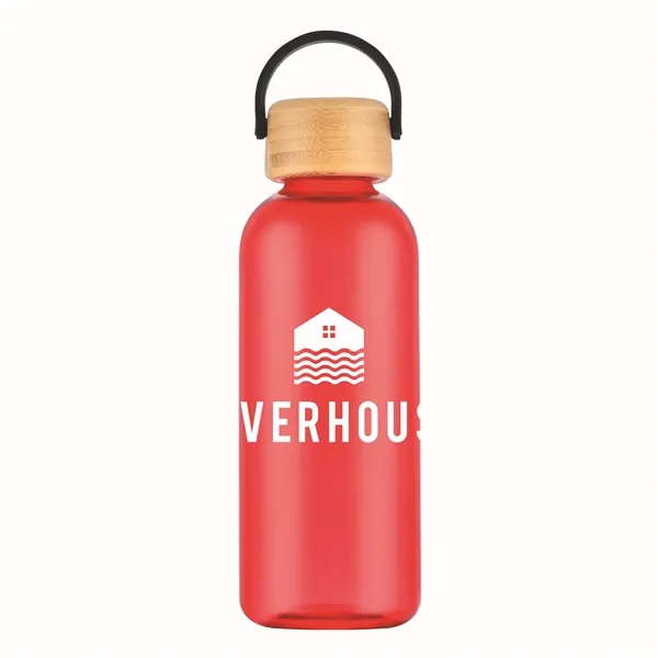 21 oz PET Water Bottle with Bamboo Lid & Handle - 21 oz PET Water Bottle with Bamboo Lid & Handle - Image 3 of 6