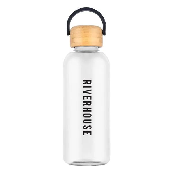 21 oz PET Water Bottle with Bamboo Lid & Handle - 21 oz PET Water Bottle with Bamboo Lid & Handle - Image 4 of 6