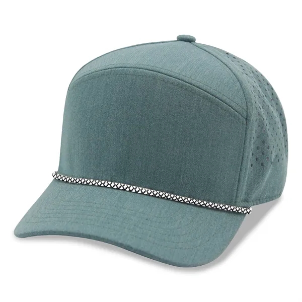 5 Panel Golfer Trucker Cap w/Laser Cut Mesh Back - 5 Panel Golfer Trucker Cap w/Laser Cut Mesh Back - Image 1 of 13