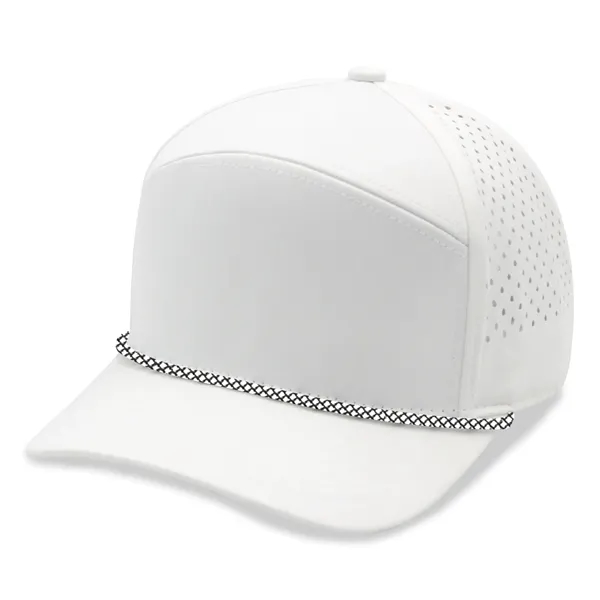 5 Panel Golfer Trucker Cap w/Laser Cut Mesh Back - 5 Panel Golfer Trucker Cap w/Laser Cut Mesh Back - Image 3 of 13