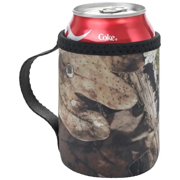 12 Oz. Neoprene collapsible camo Can Cooler w/ Strap Handle - 12 Oz. Neoprene collapsible camo Can Cooler w/ Strap Handle - Image 9 of 12