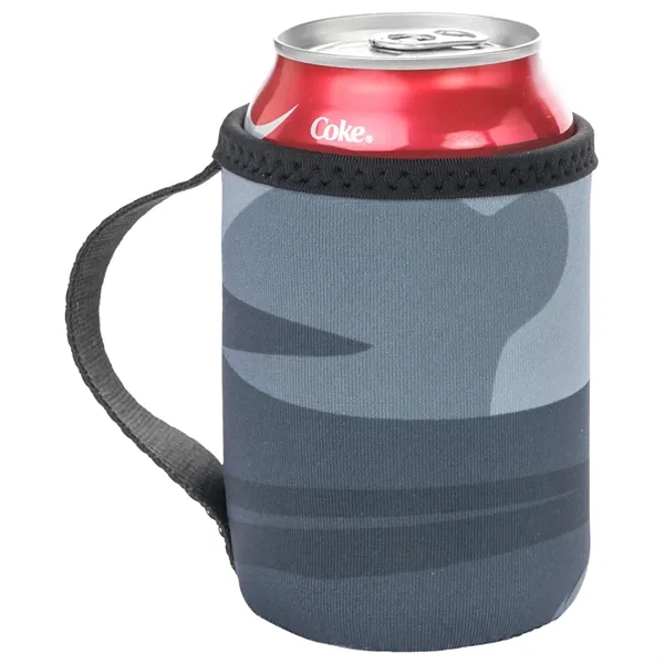 12 Oz. Neoprene collapsible camo Can Cooler w/ Strap Handle - 12 Oz. Neoprene collapsible camo Can Cooler w/ Strap Handle - Image 12 of 12