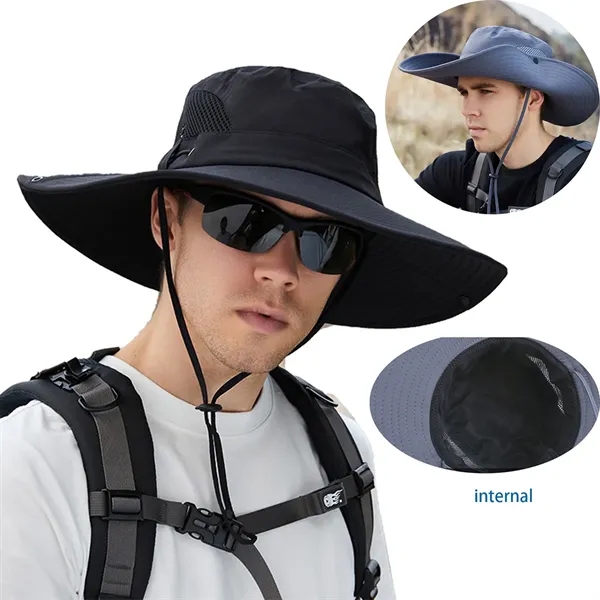 Outdoor Wide Brim Fisherman Bucket Sun Hat - Outdoor Wide Brim Fisherman Bucket Sun Hat - Image 0 of 5