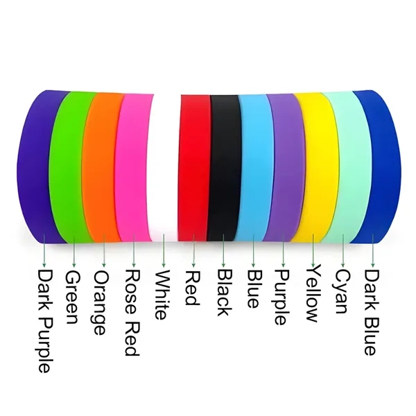 Custom Reusable Silicone Wristband Bracelet Screen Printed - Custom Reusable Silicone Wristband Bracelet Screen Printed - Image 1 of 3