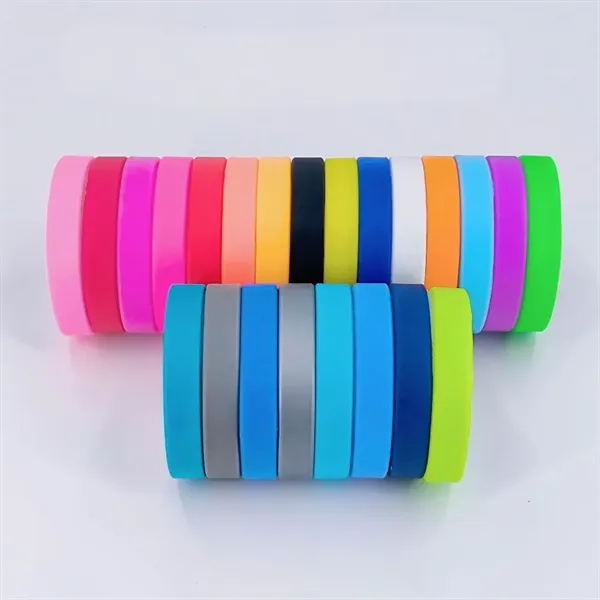 Custom Reusable Silicone Wristband Bracelet Screen Printed - Custom Reusable Silicone Wristband Bracelet Screen Printed - Image 2 of 3