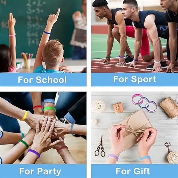 Custom Reusable Silicone Wristband Bracelet Screen Printed - Custom Reusable Silicone Wristband Bracelet Screen Printed - Image 3 of 3