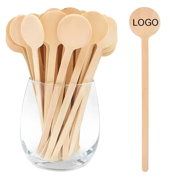 6'' Custom Biodegradable Birch Wood Disposable Stir Stick - 6'' Custom Biodegradable Birch Wood Disposable Stir Stick - Image 0 of 3