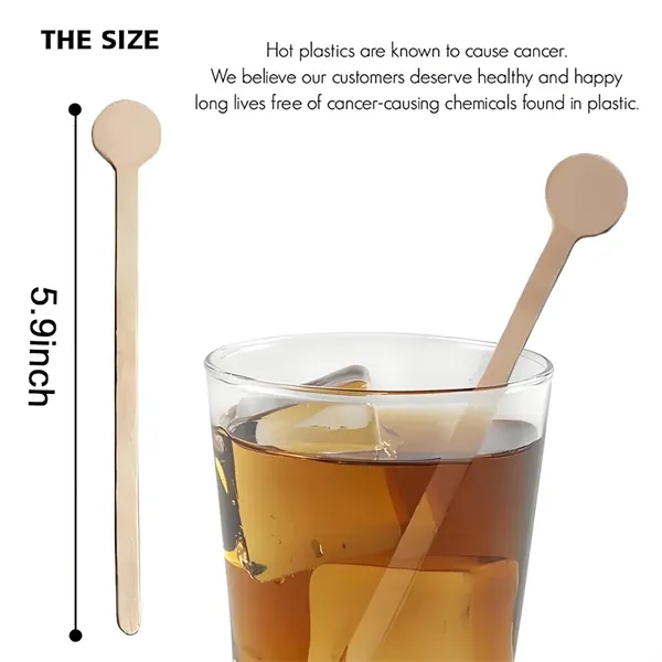 6'' Custom Biodegradable Birch Wood Disposable Stir Stick - 6'' Custom Biodegradable Birch Wood Disposable Stir Stick - Image 1 of 3