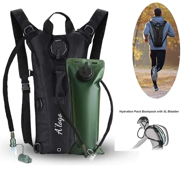 Tactical Molle Hydration Pack Backpack with 3L Water Bladder - Tactical Molle Hydration Pack Backpack with 3L Water Bladder - Image 0 of 5