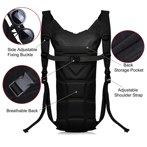 Tactical Molle Hydration Pack Backpack with 3L Water Bladder - Tactical Molle Hydration Pack Backpack with 3L Water Bladder - Image 2 of 5