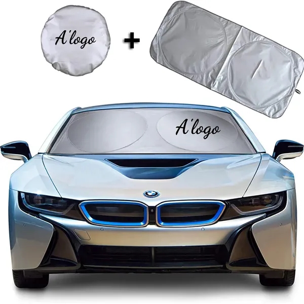 Car Windshield Sun Shade with Storage Pouch - Car Windshield Sun Shade with Storage Pouch - Image 0 of 4