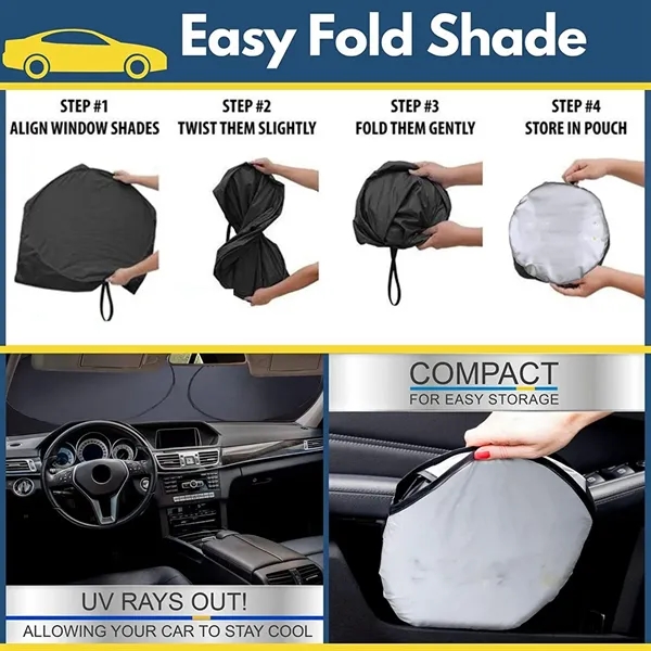 Car Windshield Sun Shade with Storage Pouch - Car Windshield Sun Shade with Storage Pouch - Image 3 of 4