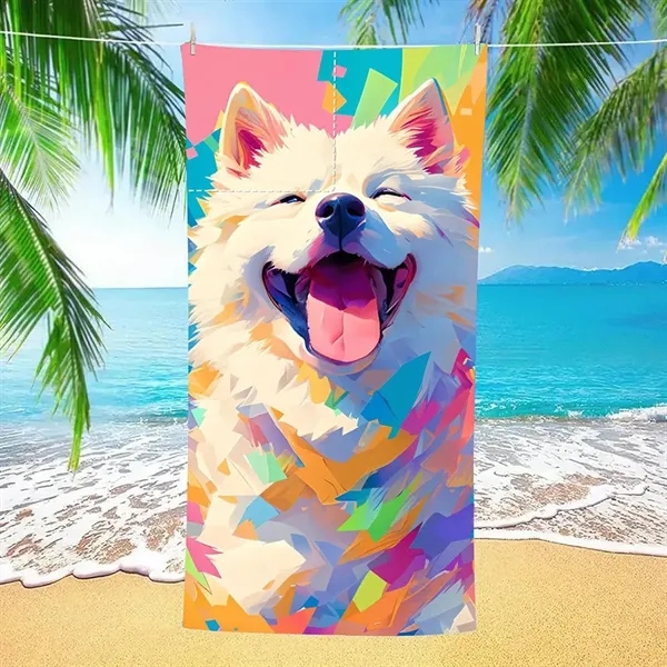 Custom 2 in 1 Foldable Microfiber Beach Towel Backpack - Custom 2 in 1 Foldable Microfiber Beach Towel Backpack - Image 4 of 4