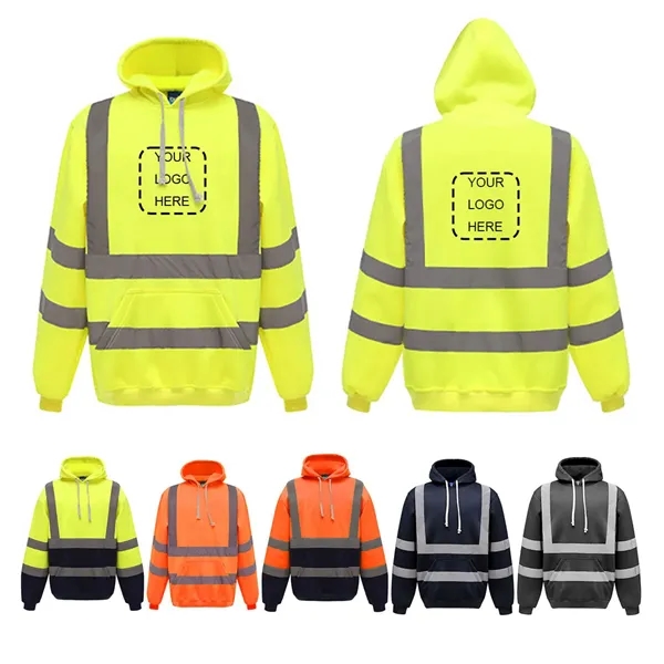 Hi-Vis Safety Hooded Sweatshirt - Hi-Vis Safety Hooded Sweatshirt - Image 0 of 3