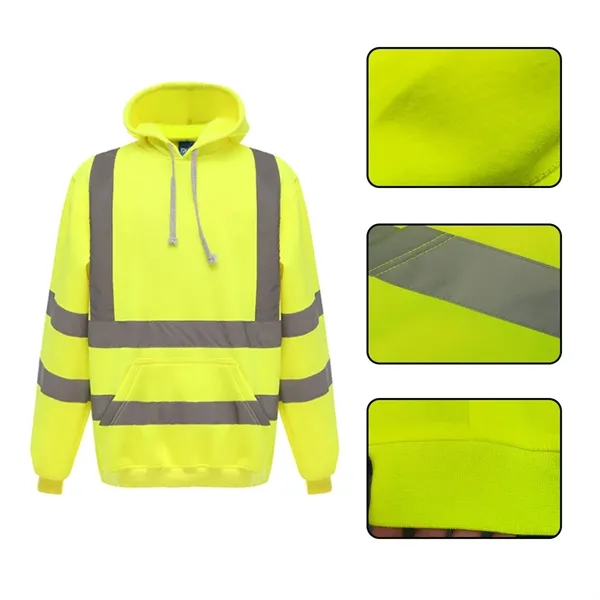 Hi-Vis Safety Hooded Sweatshirt - Hi-Vis Safety Hooded Sweatshirt - Image 1 of 3