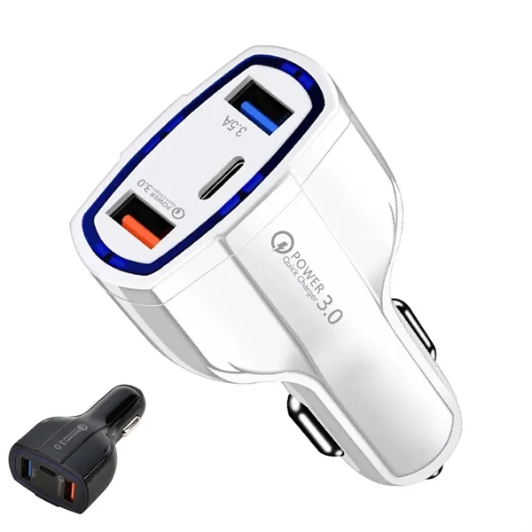 Dual USB Port Whit type-C  Car Charger - Dual USB Port Whit type-C  Car Charger - Image 0 of 5