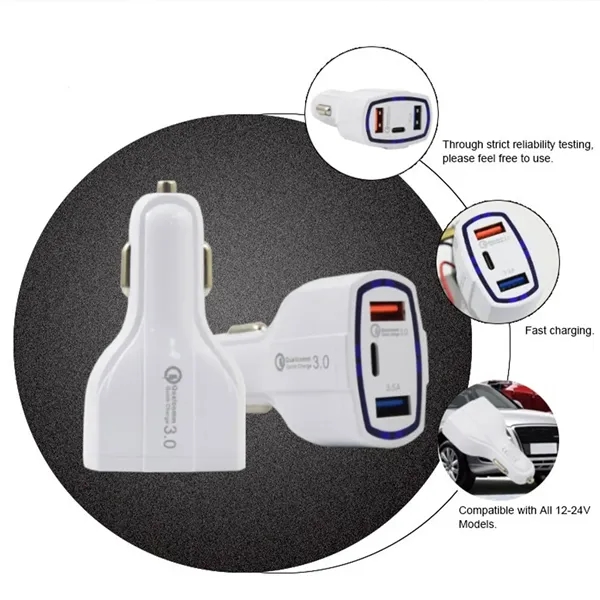 Dual USB Port Whit type-C  Car Charger - Dual USB Port Whit type-C  Car Charger - Image 2 of 5
