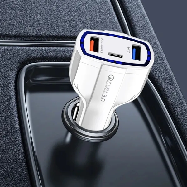 Dual USB Port Whit type-C  Car Charger - Dual USB Port Whit type-C  Car Charger - Image 3 of 5