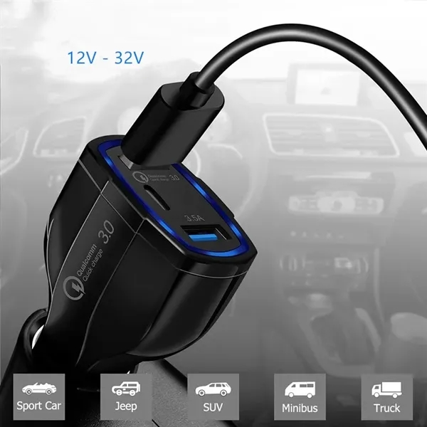 Dual USB Port Whit type-C  Car Charger - Dual USB Port Whit type-C  Car Charger - Image 4 of 5