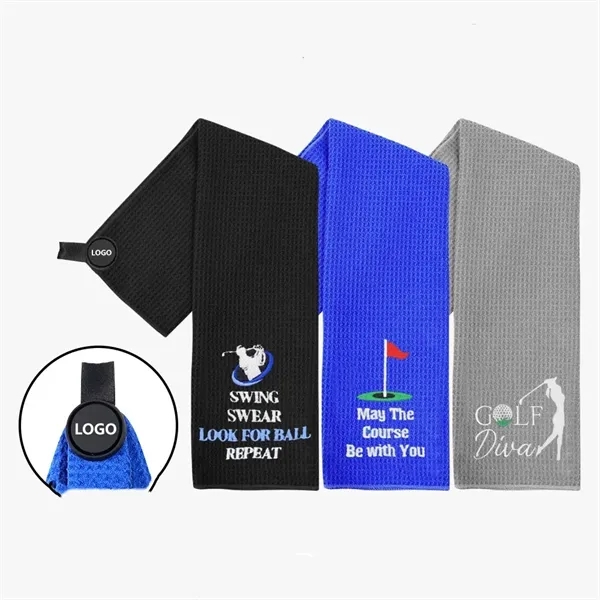 Magnetic Golf Towel Microfiber Cleaning Block Waffle Pattern - Magnetic Golf Towel Microfiber Cleaning Block Waffle Pattern - Image 5 of 6