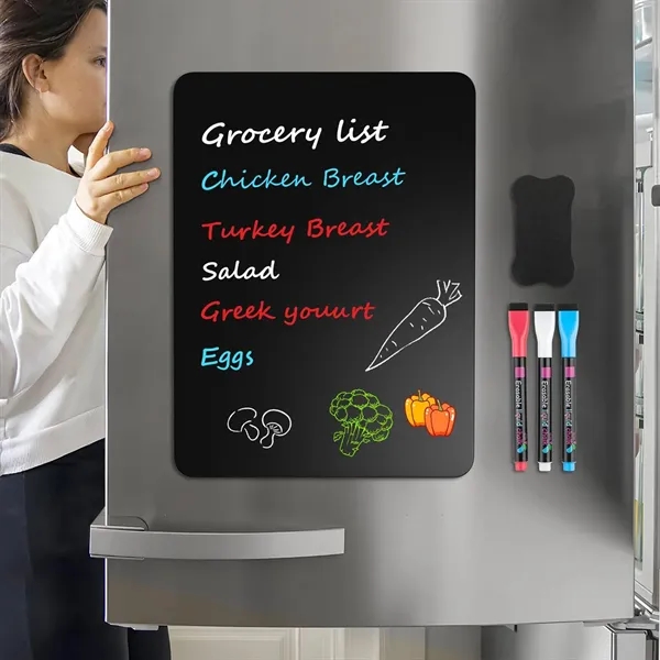 Magnetic Black Dry Erase Board Sheet w/ 3 Markers - Magnetic Black Dry Erase Board Sheet w/ 3 Markers - Image 5 of 6