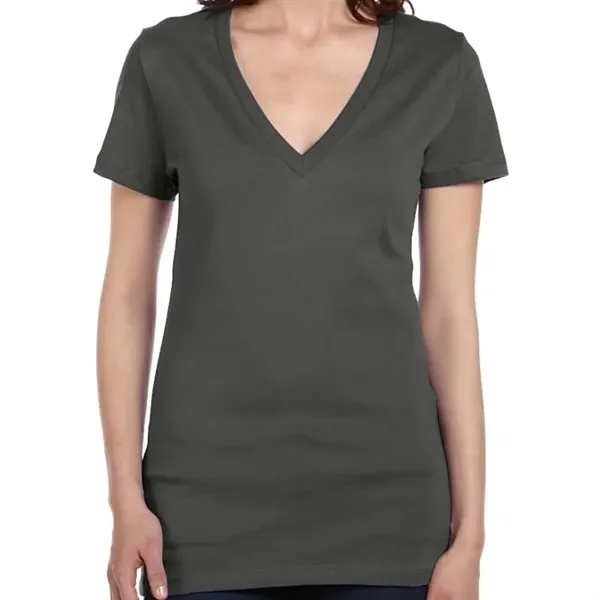 Bella Ladies Jersey Short-Sleeve Deep V-Neck T-Shirt - Bella Ladies Jersey Short-Sleeve Deep V-Neck T-Shirt - Image 7 of 27