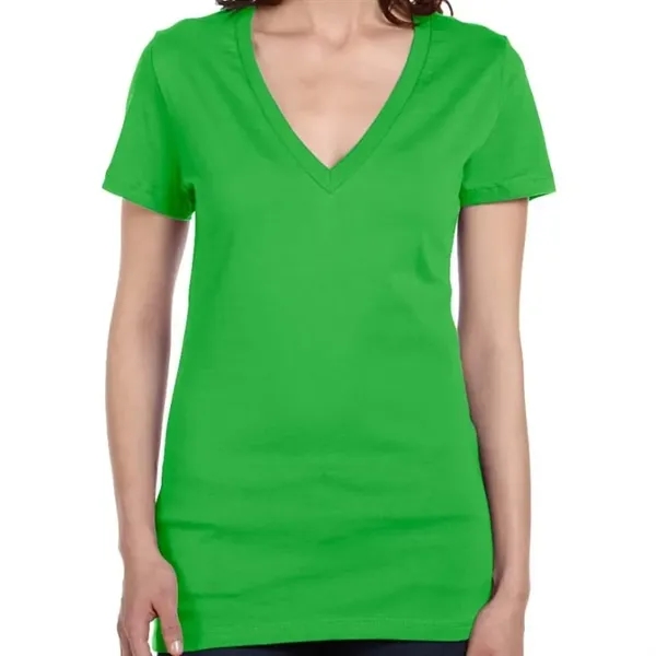 Bella Ladies Jersey Short-Sleeve Deep V-Neck T-Shirt - Bella Ladies Jersey Short-Sleeve Deep V-Neck T-Shirt - Image 18 of 27