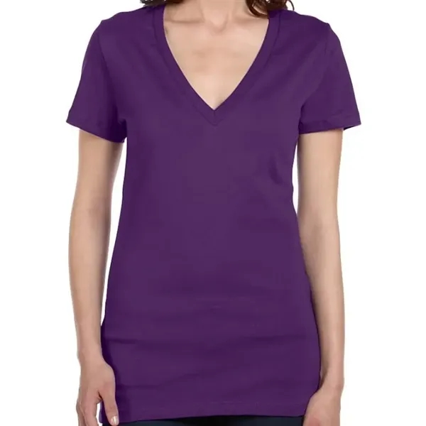 Bella Ladies Jersey Short-Sleeve Deep V-Neck T-Shirt - Bella Ladies Jersey Short-Sleeve Deep V-Neck T-Shirt - Image 23 of 27