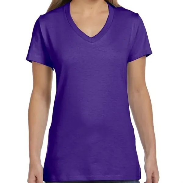 Hanes Ladies 4.5 Oz., 100% Ringspun Cotton Nano-T&reg; V-... - Hanes Ladies 4.5 Oz., 100% Ringspun Cotton Nano-T&reg; V-... - Image 13 of 25