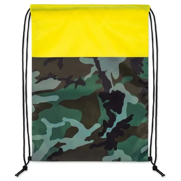 Colored Camo Drawstring Tote Bags - Colored Camo Drawstring Tote Bags - Image 6 of 7