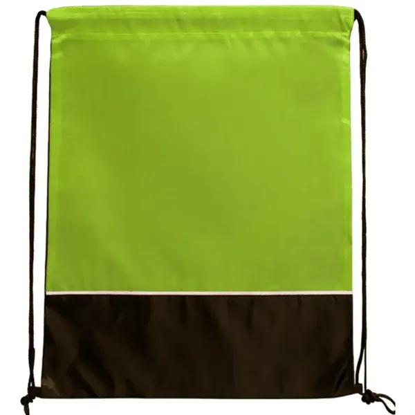 Two Tone Classic Drawstring Tote Bags - Two Tone Classic Drawstring Tote Bags - Image 1 of 6