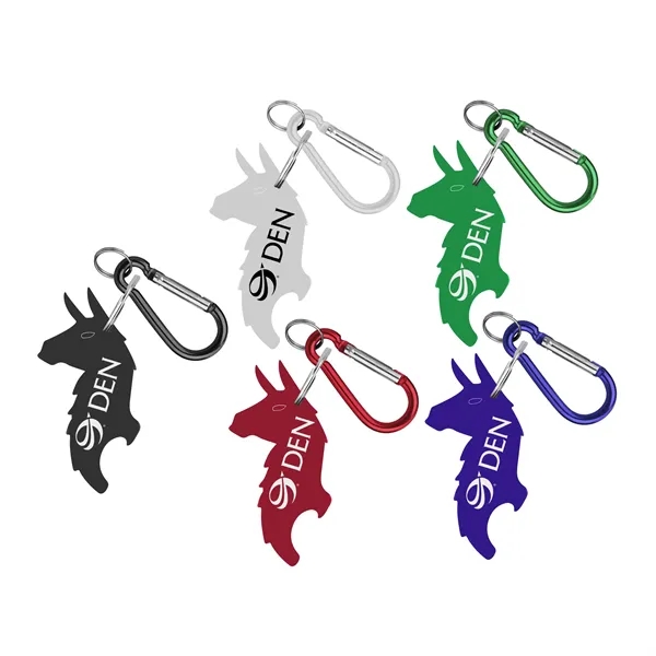 Llama Shape Bottle Opener Key Ring with Carabiner - Llama Shape Bottle Opener Key Ring with Carabiner - Image 0 of 5
