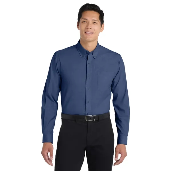 Port Authority Tall Crosshatch Easy Care Shirt. - Port Authority Tall Crosshatch Easy Care Shirt. - Image 3 of 14