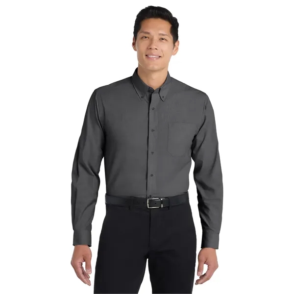 Port Authority Tall Crosshatch Easy Care Shirt. - Port Authority Tall Crosshatch Easy Care Shirt. - Image 6 of 14