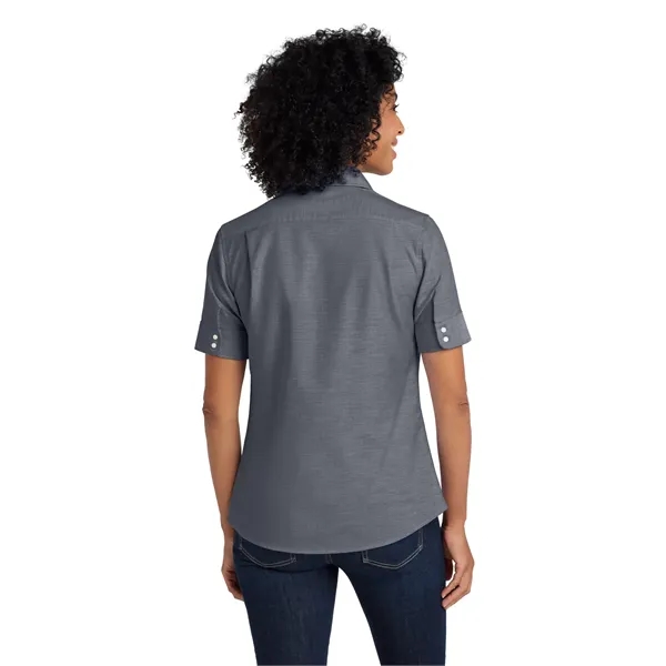 Port Authority Women's Short Sleeve SuperPro Oxford Shirt. - Port Authority Women's Short Sleeve SuperPro Oxford Shirt. - Image 2 of 19