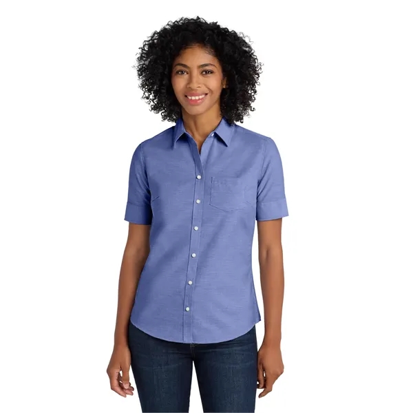 Port Authority Women's Short Sleeve SuperPro Oxford Shirt. - Port Authority Women's Short Sleeve SuperPro Oxford Shirt. - Image 7 of 19