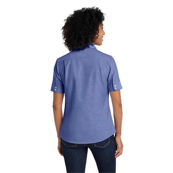 Port Authority Women's Short Sleeve SuperPro Oxford Shirt. - Port Authority Women's Short Sleeve SuperPro Oxford Shirt. - Image 8 of 19