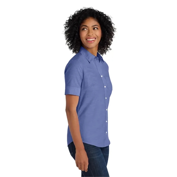 Port Authority Women's Short Sleeve SuperPro Oxford Shirt. - Port Authority Women's Short Sleeve SuperPro Oxford Shirt. - Image 10 of 19