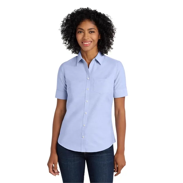 Port Authority Women's Short Sleeve SuperPro Oxford Shirt. - Port Authority Women's Short Sleeve SuperPro Oxford Shirt. - Image 12 of 19