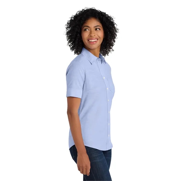 Port Authority Women's Short Sleeve SuperPro Oxford Shirt. - Port Authority Women's Short Sleeve SuperPro Oxford Shirt. - Image 16 of 19