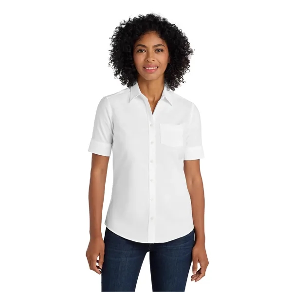 Port Authority Women's Short Sleeve SuperPro Oxford Shirt. - Port Authority Women's Short Sleeve SuperPro Oxford Shirt. - Image 17 of 19
