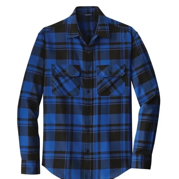Port Authority Plaid Flannel Shirt. - Port Authority Plaid Flannel Shirt. - Image 7 of 9